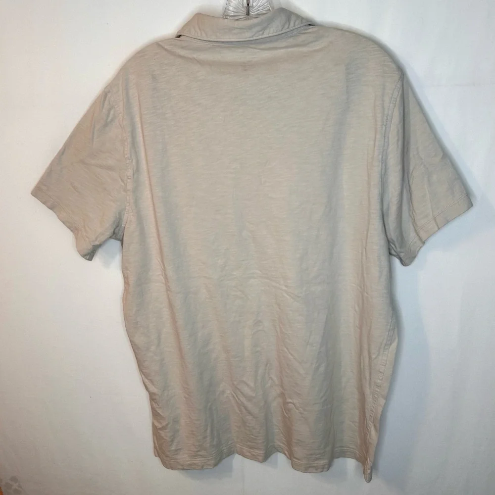 J.Crew Men’s Cream Polo Shirt Classic Garment-Dyed Slub Cotton 100% Size L